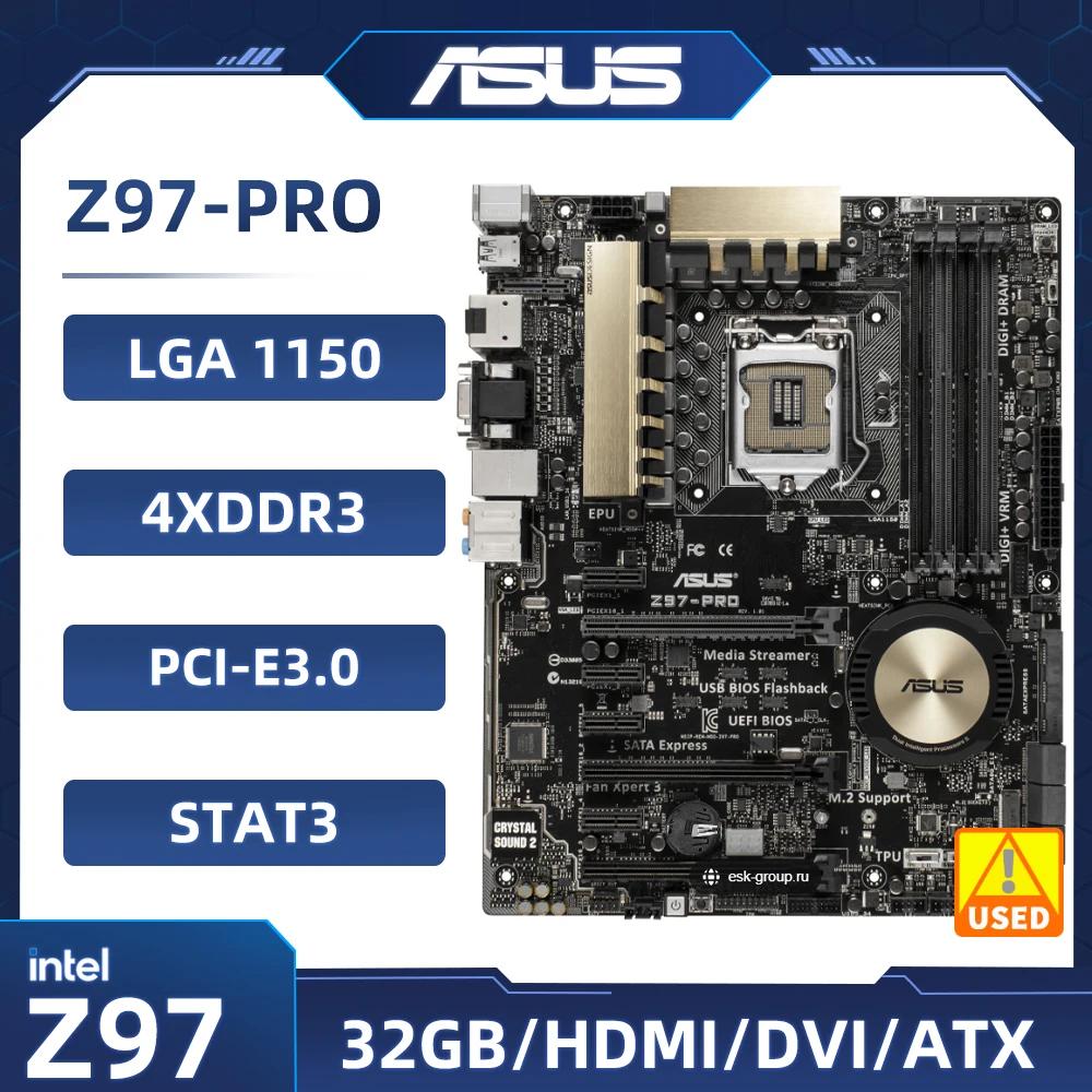 ASUS Z97-PRO   Z97 LGA 1150 DDR3 32GB M.2 SATA 3 USB3.0 HDMI ATX PCI-E 3.0  i7-4770 4590 CPU